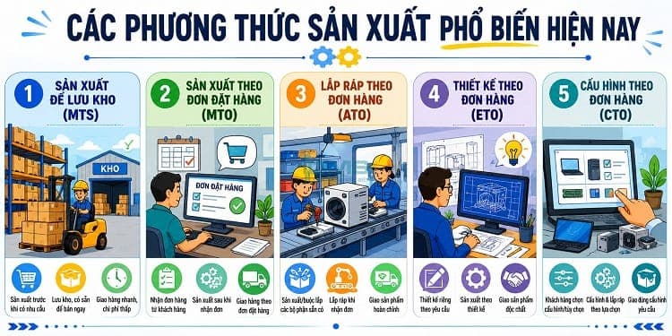 Các phương thức sản xuất phổ biến