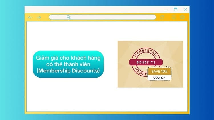 Giảm giá cho khách hàng có thẻ thành viên