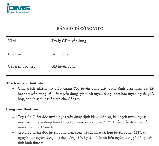 chuyên viên tuyển dụng