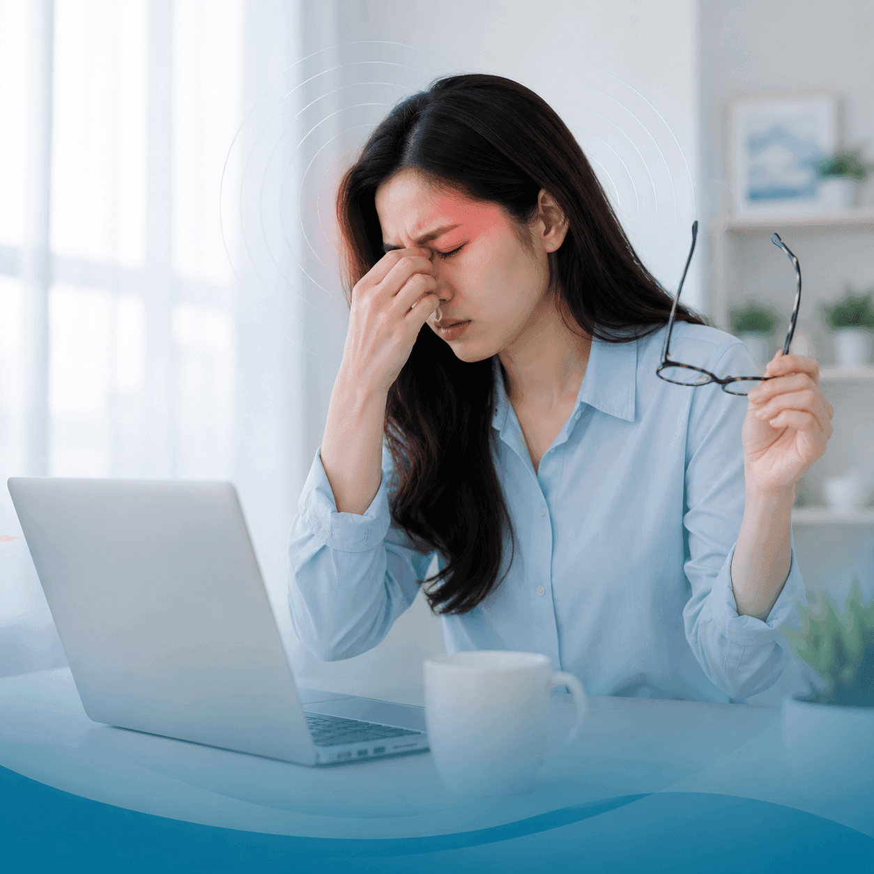 Nhức mỏi mắt, đau đầu khi làm việc
