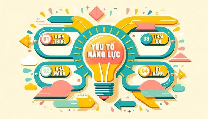Năng lực gồm 4 yếu tố là kiến thức, kỹ năng, thái độ và khả năng