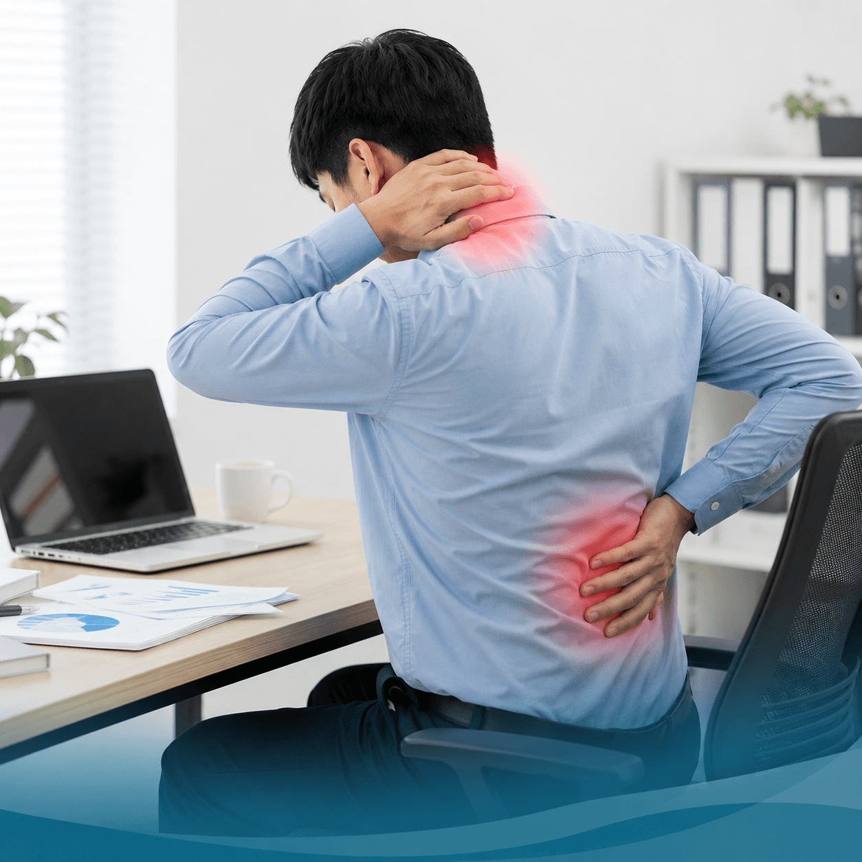 Ngồi sai tư thế khi làm việc với máy tính