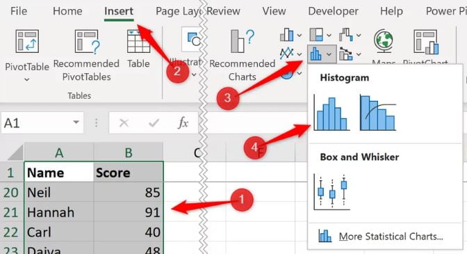 Biểu đồ tần suất (Histogram): Ứng dụng và hướng dẫn 2 cách vẽ 45 tao bieu do Histogram trong