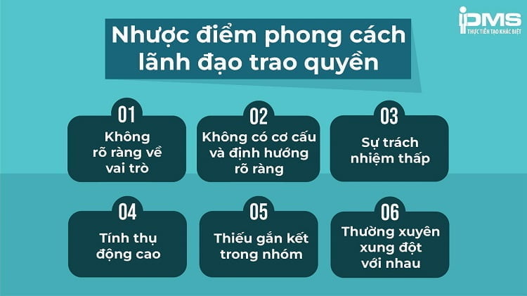 nhược điểm phong cách lãnh đạo trao quyền