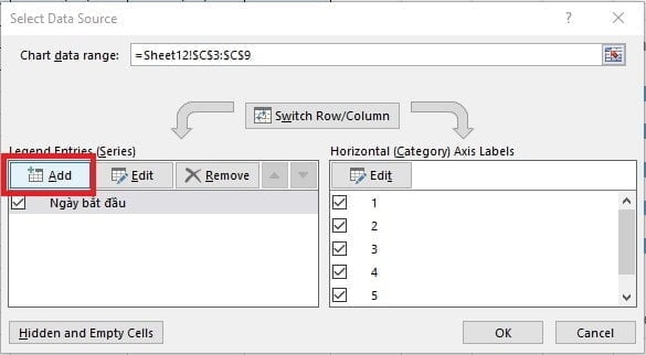 Tải mẫu sơ đồ Gantt Excel miễn phí và hướng dẫn các bước vẽ 26 nhấn vào add