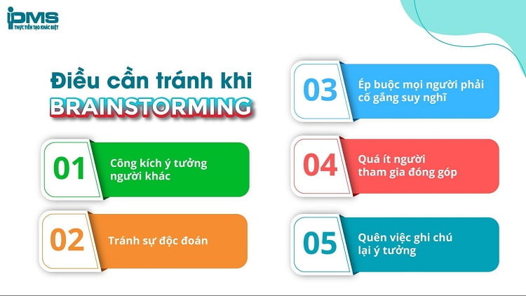 điều cần tránh khi brainstorm