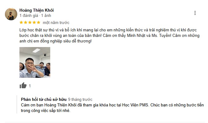 Đánh giá của học viên tại PMS