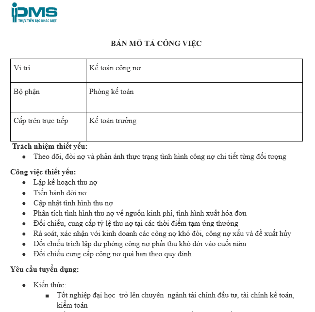 ké toán công nợ